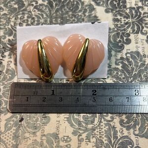 Gold and Pink Vintage-Style Earrings with Metallic Accents